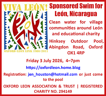 Oxford Leon Association Sponsored Swim, Hinksey Outdoor Pool, Abingdon Road, Oxford OX1 4RP Friday 3 July 2026,  4&acirc;7pm