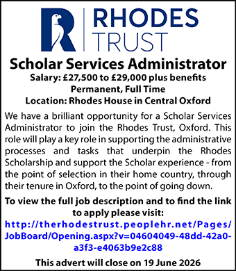 Rhodes House seeks Scholar Services Administrator Rhodes House seeks Scholar Services Administrator