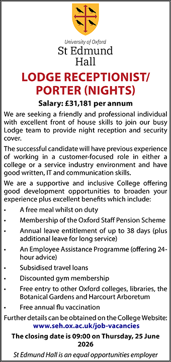 St Edmund Hall seek Salary: £31,181 per annum St Edmund Hall seek Salary: £31,181 per annum