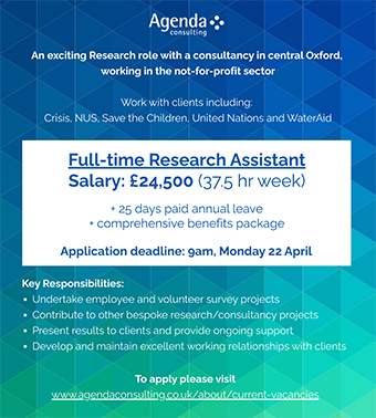 Agenda Consulting seek a full-time Research Assistant