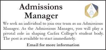 Carfax College seeks an Admissions Manager