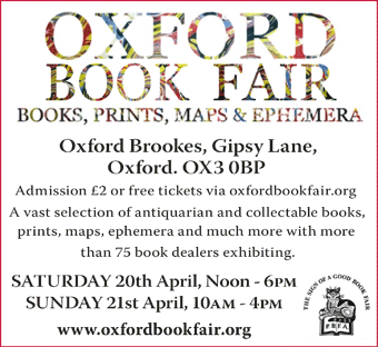 PBFA Book Fair, Oxford Brookes University, 20th & 21st April
