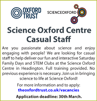 Science Oxford is seeking Science Oxford Casual Staff