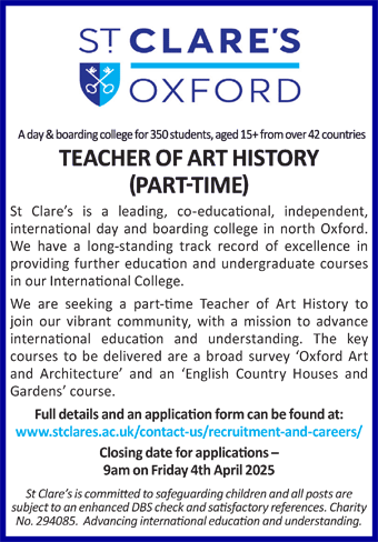 St Clare's has Multiple Teaching Vacancies