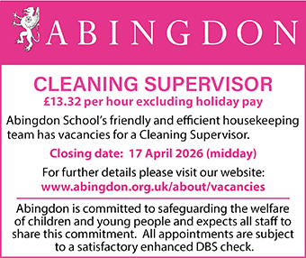 The Abingdon Foundation is looking to appoint a Cleaning Supervisor