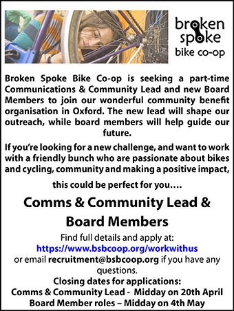 Broken Spoke Bike Co Op seeks Comms & Community Lead & Board Members