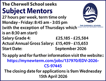 Cherwell School seeks Subject Mentors
