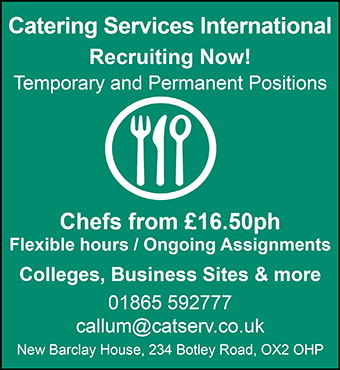 Catering Services International are recruiting now! Temporary and permanent positions for Chefs.