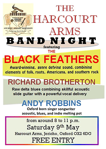 Band Night at The Harcourt Arms, Saturday 9th May