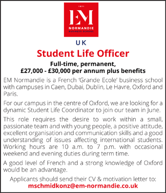 EM Normandie seeks a Student Life Officer