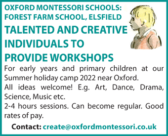 Forest Farm School, Elsfield seek Talented and Creative individuals to provide Workshops