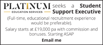 Platinum Services is seeking to recruit a Student Support Executive