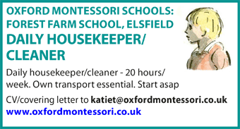 Montessori School seeks DAILY HOUSEKEEPER/CLEANER
