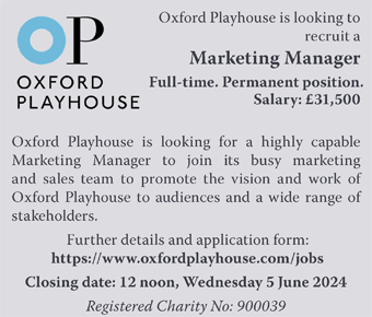 Oxford Playhouse seeks Marketing Manager