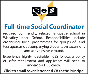 Full-time Social Coordinator needed for friendly school in Wheatley