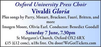 Oxford University Press Choir, Sat 7 Jun, St Margaret's