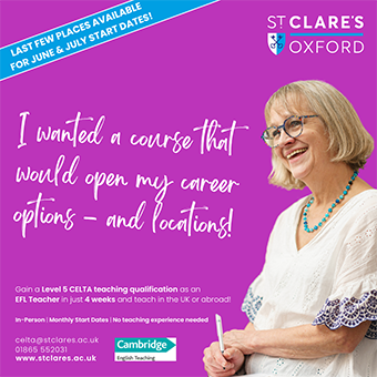 St Clare's offers Level 5 CELTA teaching qualification courses