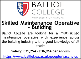 Balliol College seek Skilled Maintenance Operative - Building