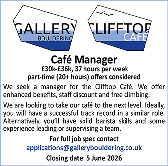 Clifftop Cafe seeks Cafe Manager