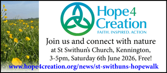 Join us and connect with nature at St Swithun's Church, Kennington, 3-5pm, Sat 6th June, free.
