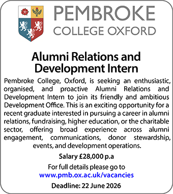 Pembroke College seek Alumni Relations and Development Intern Pembroke College seek Alumni Relations and Development Intern