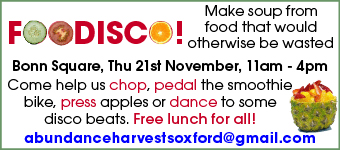 FOODISCO! Bonn Square, Thu 21st November, 11am - 4pm. Chop, dance, free lunch for all!