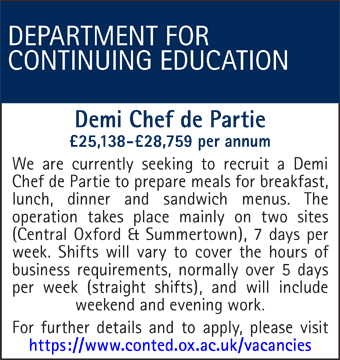 Continuing Education seeks a Demi Chef de Partie