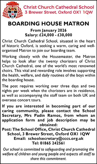 Christ Church Cathedral School seek Boarding House Matron Christ Church Cathedral School seek Boarding House Matron