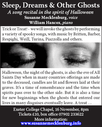 Daily Info, Oxford Events: Halloween Concert, Exeter Chapel