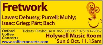 Coffee Concerts: Fretwork; Holywell Music Room, Sunday 6th October