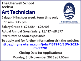 Cherwell School seeks Art Technician