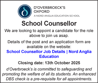dâ€™Overbroeckâ€™s are looking to appoint a School Counsellor