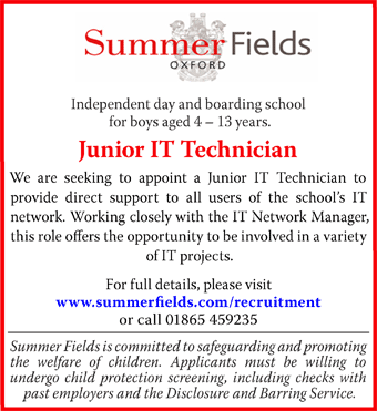 Summer Fields seeks a Junior IT Technician