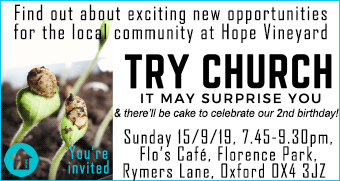 Try Church: you're invited to Hope Vineyard, Florence Park, Sunday 15th September