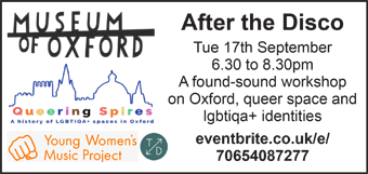 After the Disco: Tuesday 17th September - A found-sound workshop on Oxford, queer space and lgbtiqa+ identities
