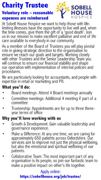 Sobell House seek a Charity Trustee
