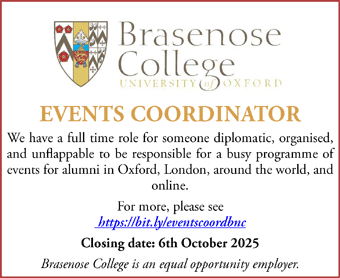 Brasenose College seek EVENTS COORDINATOR