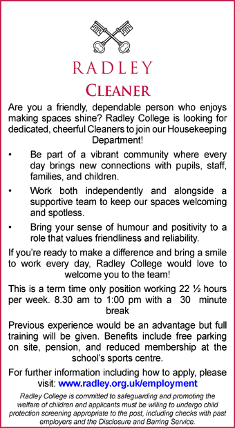 Radley College seek a Cleaner