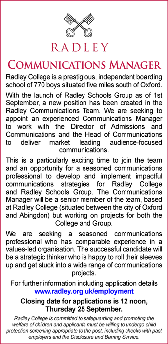 Radley College seek a Communications Manager