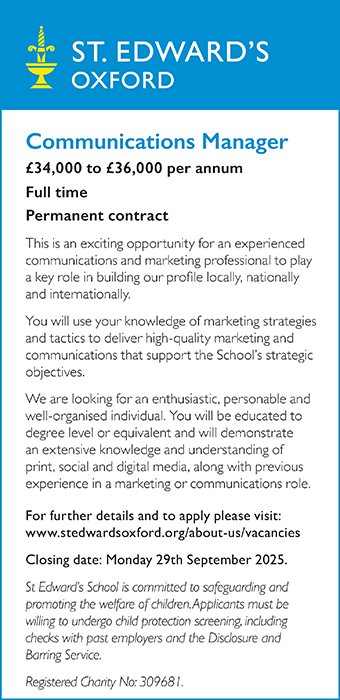St Edwards School seek a Communications Manager