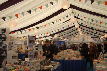 The main tent at the Oxford Literary Festival