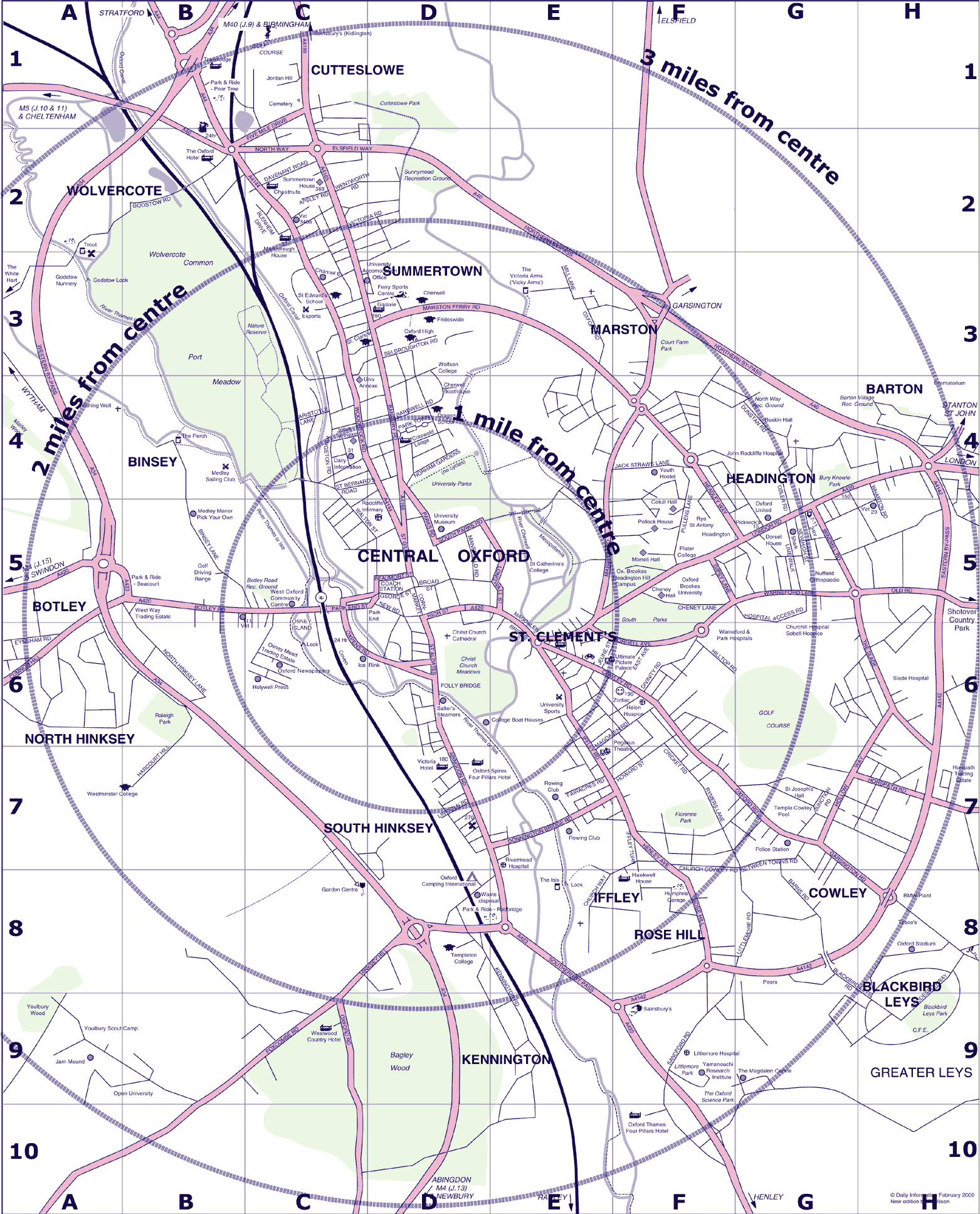 Click map to open PDF of central Oxford 