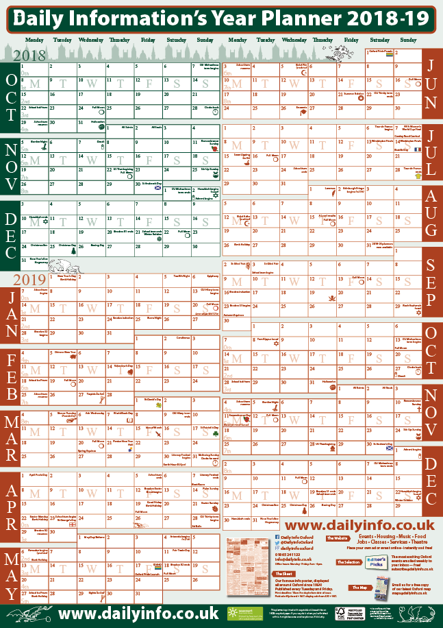 Oxford Year Planner 2018-19